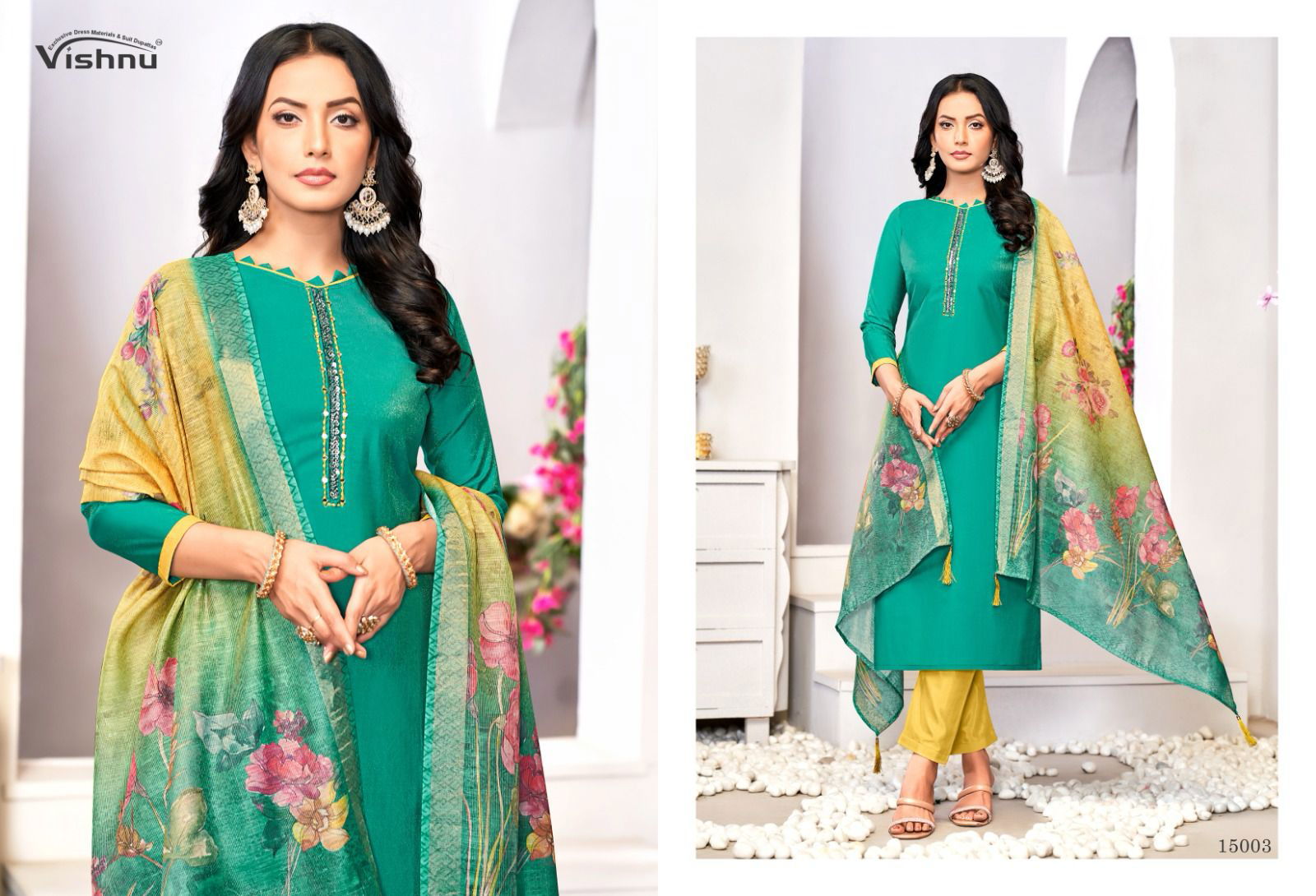 Alizza By Vishnu Roman Shimmer Designer Dress Material Exporters In India